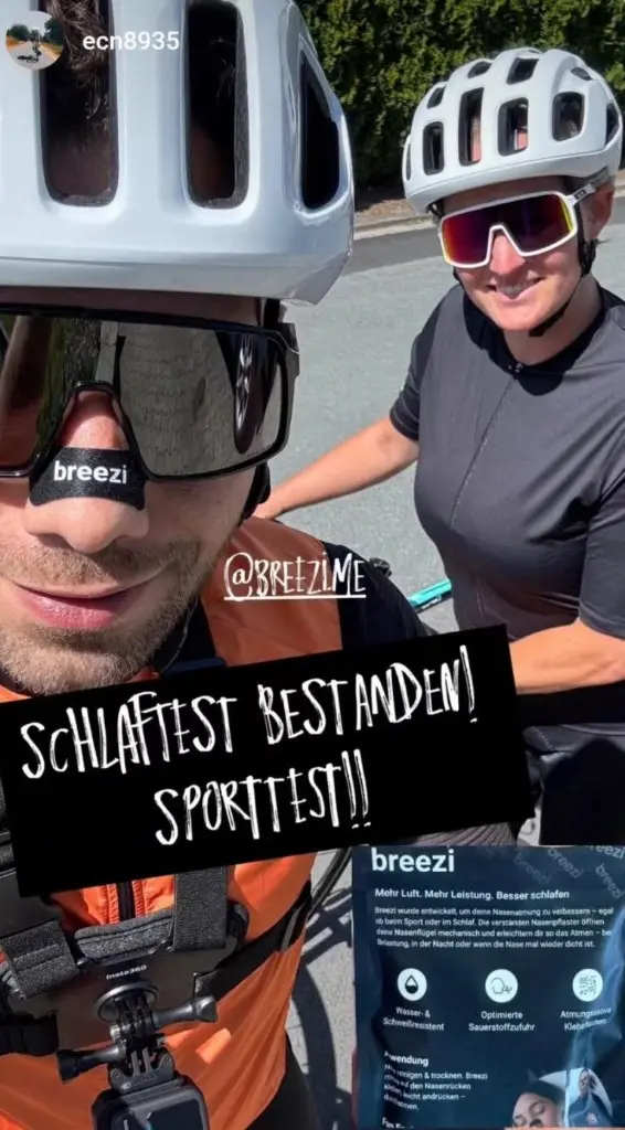 Instagram Story von ecn8935 mit Breezi Nasenpflaster